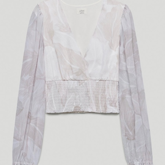 NWT Wilfred Genoa blouse in Silver Sage/LT Birch - Picture 2 of 7